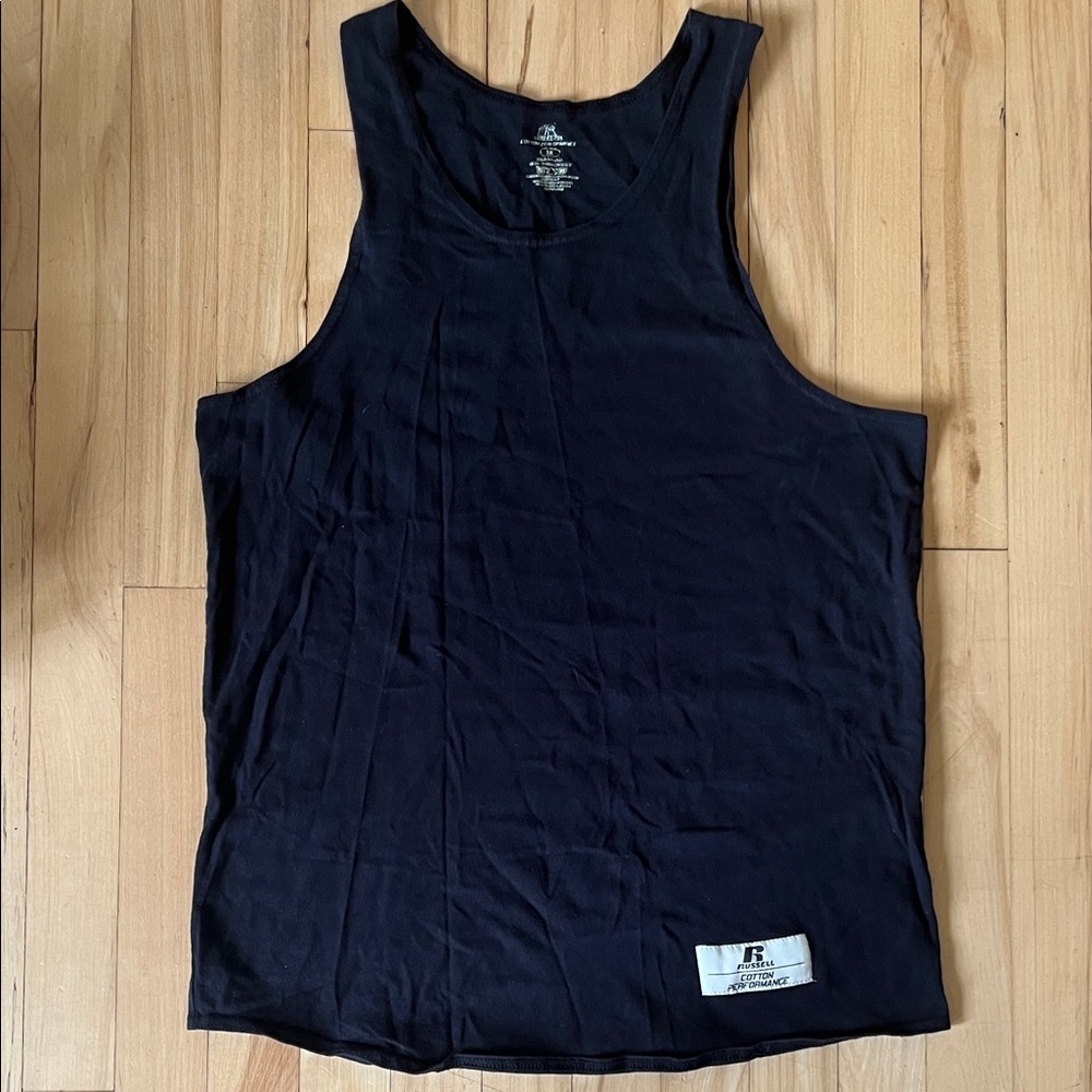 Russell Athletics Cotton Performance Black Tank Top